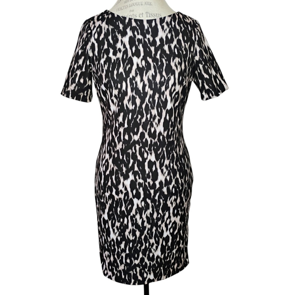 Calvin Klein Dress Womens 6 Animal Print Short Sleeve Career Work Sheath Office